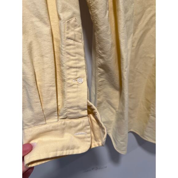 Ralph Lauren Men's Button Down Dress Shirt Yarmouth Butter Yellow Cotton 17.5 JL - Picture 8 of 10